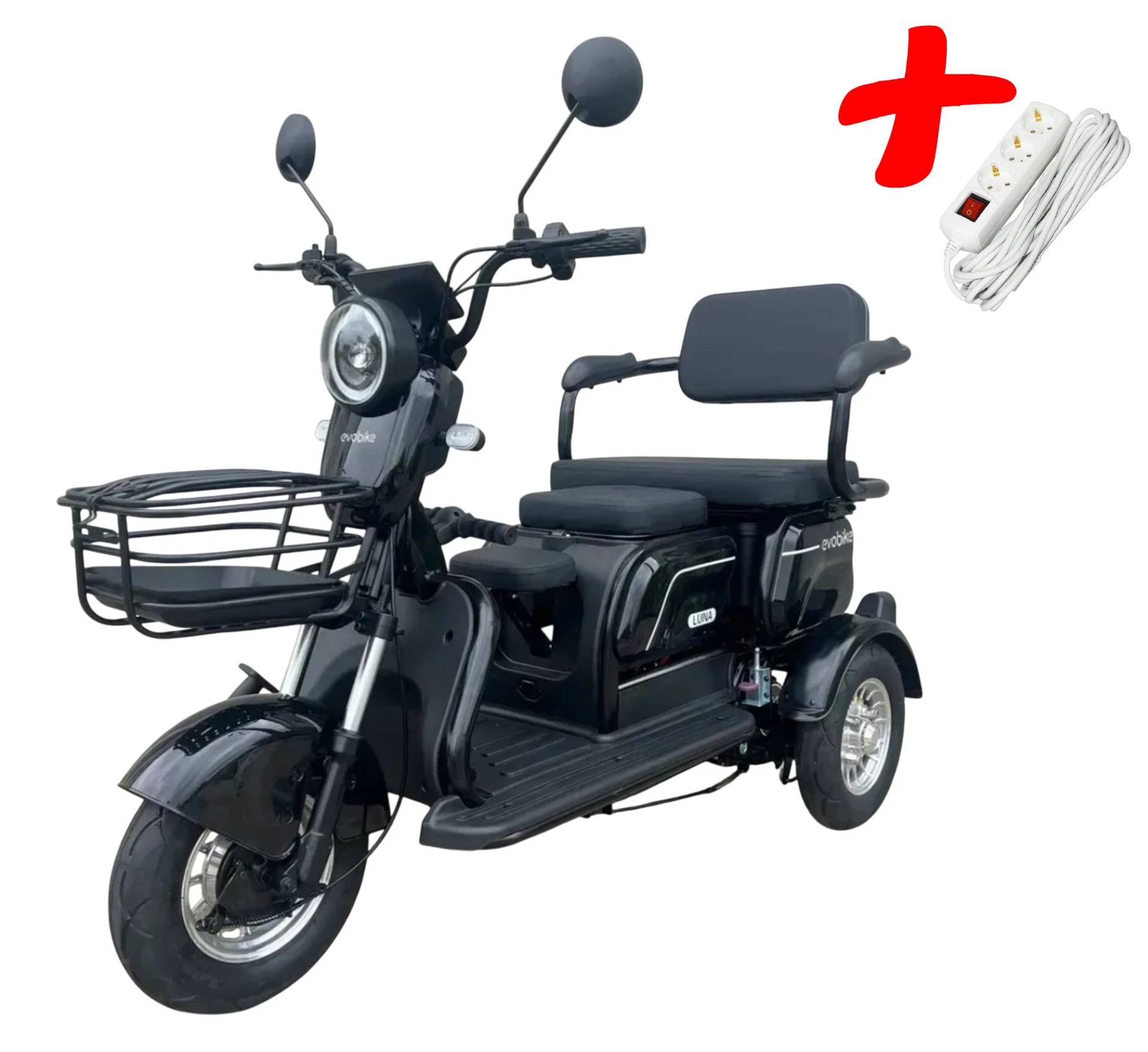 Электроскутер Трехколесный EVOBIKE Luna TRIO Черный
