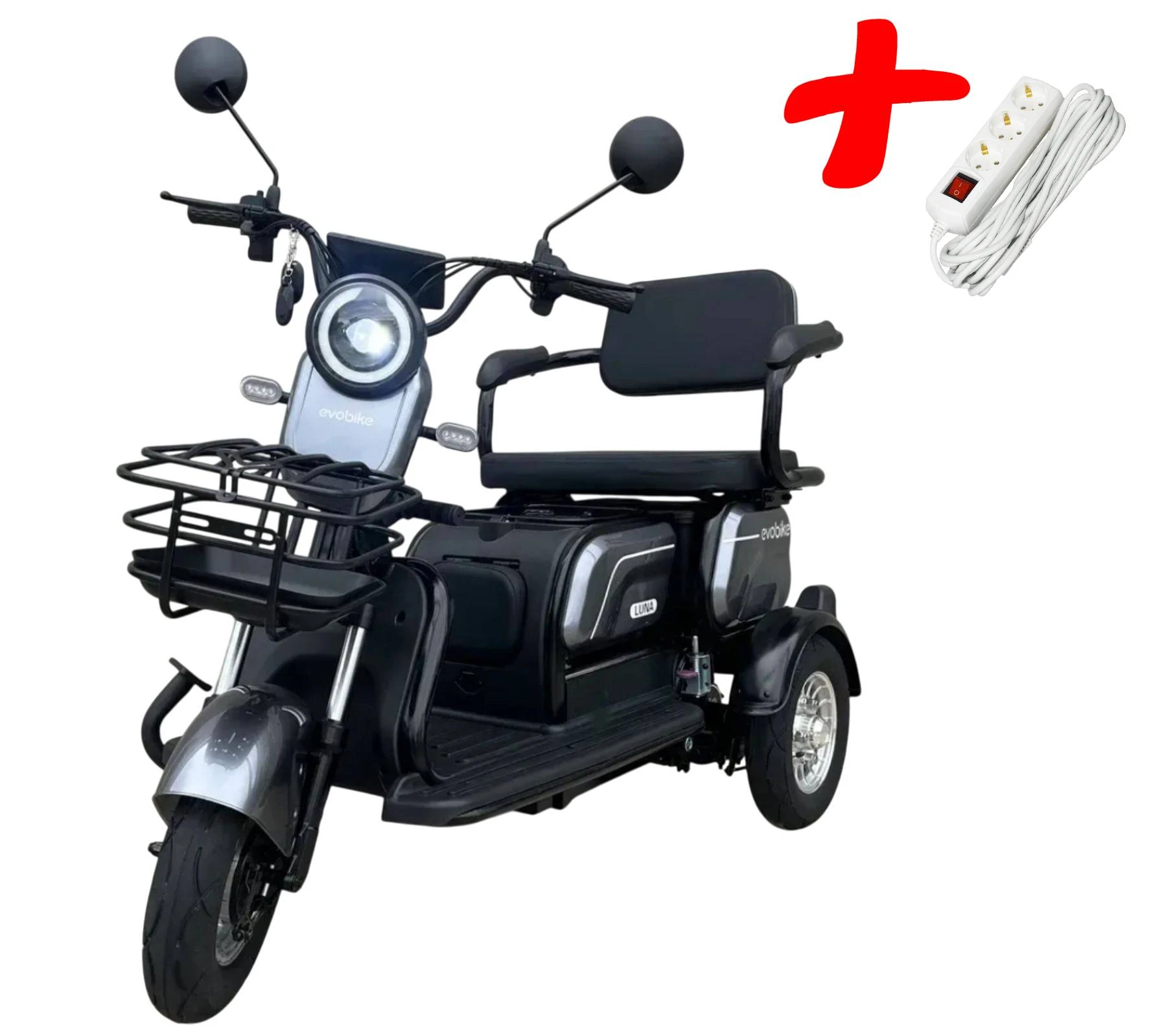 Электроскутер Трехколесный EVOBIKE Luna TRIO Серый